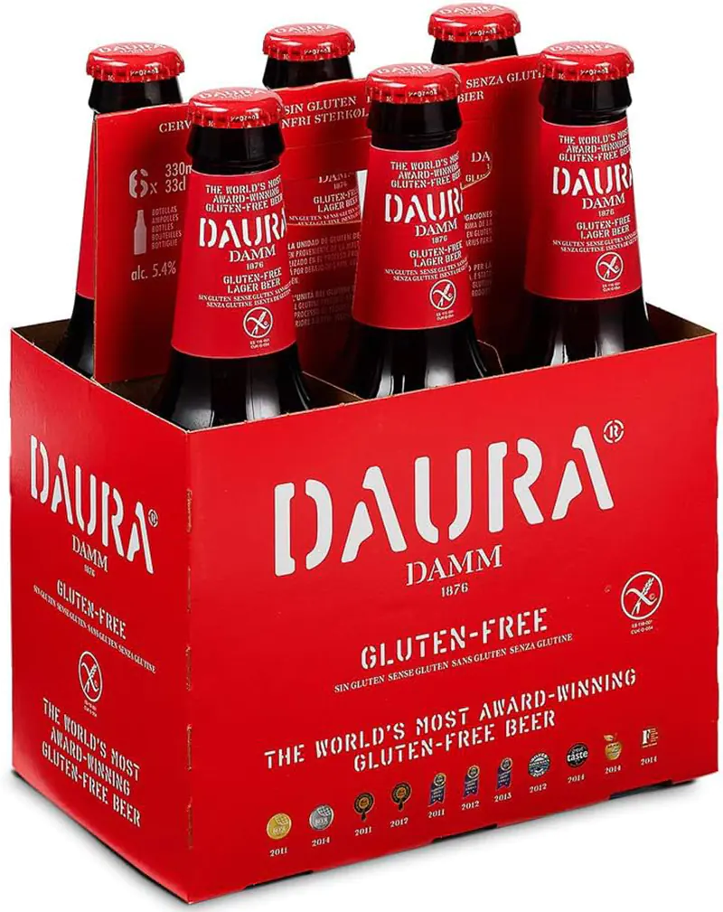 Caja de 6 botellas de 33 cl de cerveza Damm sin gluten