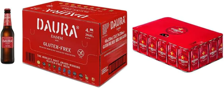 Caja de 24 botellas (sin gluten) + Pack de 24 latas (con gluten)