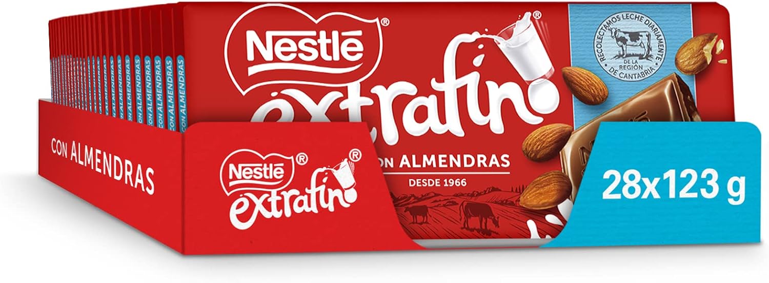 Chocolate con leche con almendras sin gluten