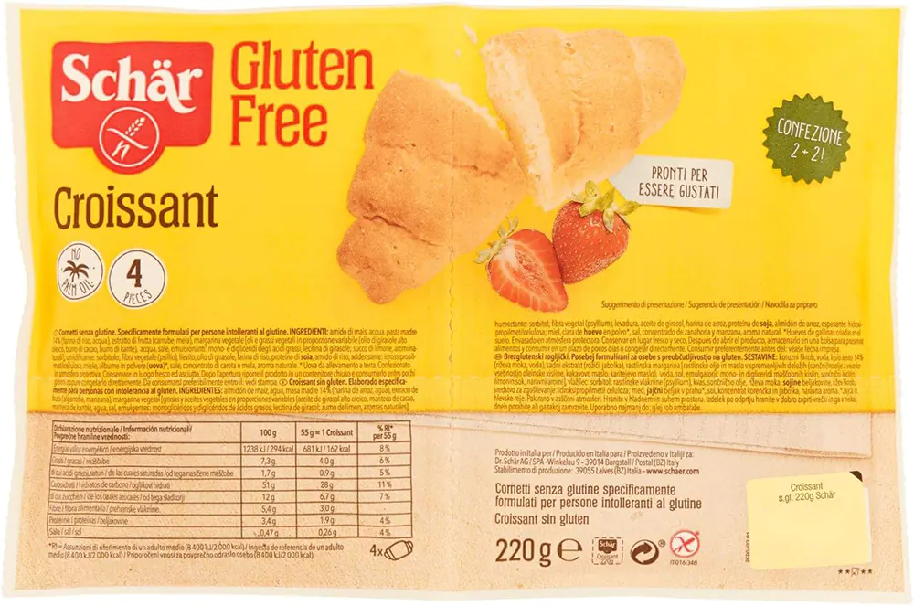 Caja de 4 unidades de croissants sin gluten